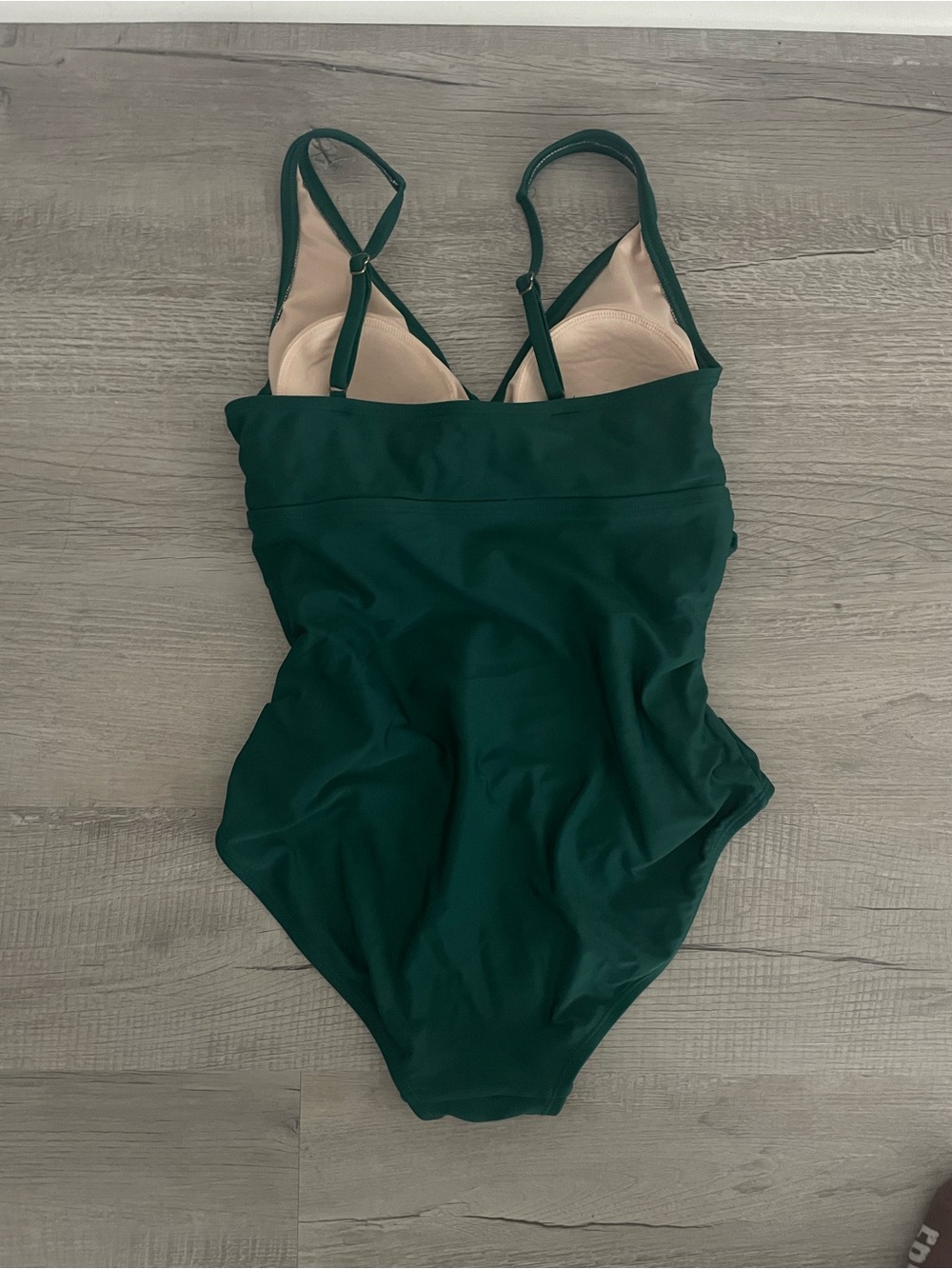 Kona Sol Dark Green Tie-Front One-Piece Swimsuit - Picture 3 of 4
